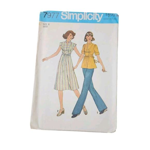 Vtg Lot Of 5 Simplicity Patterns 1 Girls 4 Miss Dress Pantsuits Ephemera - Picture 4 of 6